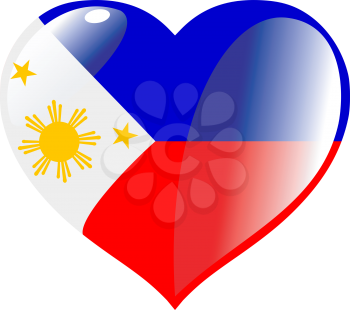 Image of heart with flag of Philippines