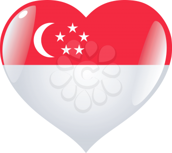 Image of heart with flag of Singapore