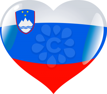 Image of heart with flag of Slovenia