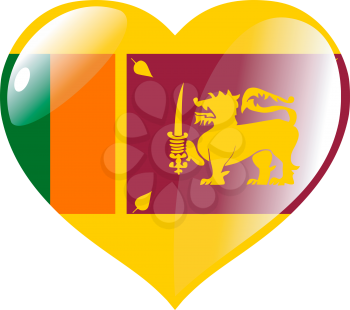 Image of heart with flag of Sri Lanka