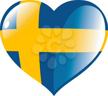 Image of heart with flag of Sweden
