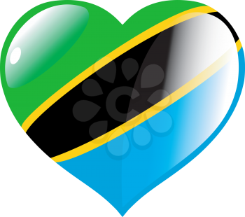 Image of heart with flag of Tanzania