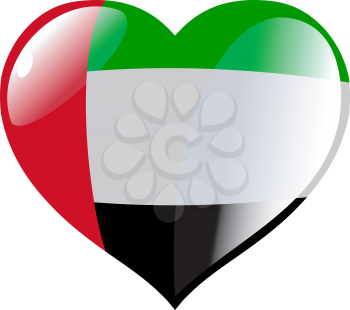 Image of heart with flag of United Arab Emirates