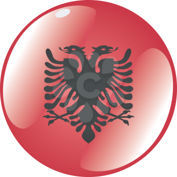 button in colours of Albania