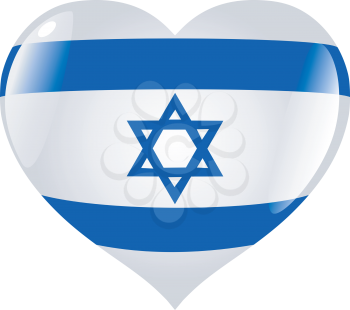 Image of heart with flag of Israel