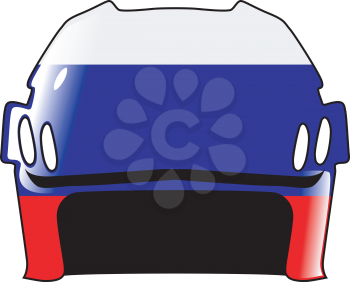 An image of hockey helmet in colours of Russia