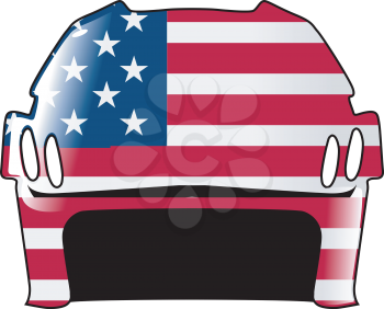 An image of hockey helmet in colours of United States