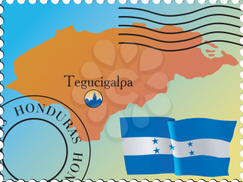 Vector stamp with an image of map of Honduras