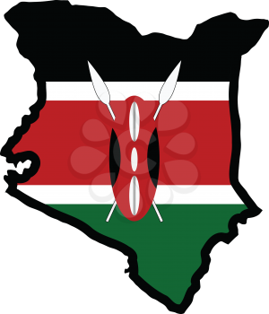 An illustration of map with flag of Kenya