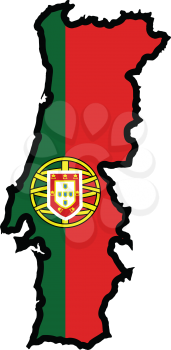 An illustration of map with flag of Portugal