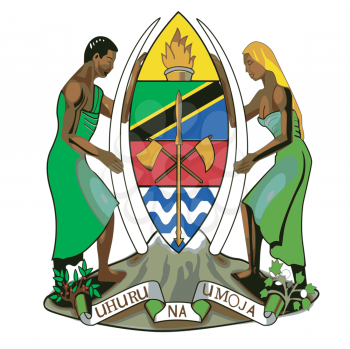 An image of the national coat of arms of Tanzania