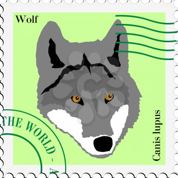 stamp with image of wolf