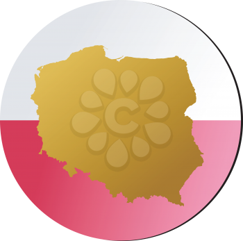 An illustration with button in national colours of Poland