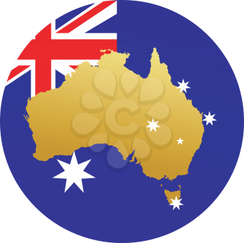 An illustration with button in national colours of Australia