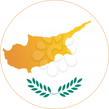 An illustration with button in national colours of Cyprus