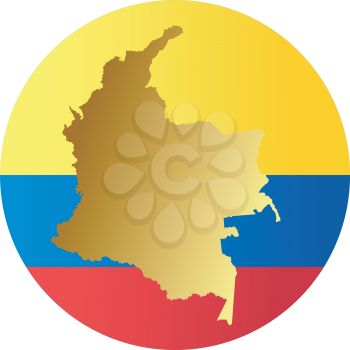 An illustration with button in national colours of Colombia