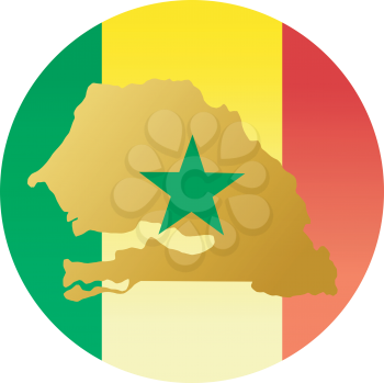 An illustration with button in national colours of Senegal