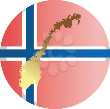 An illustration with button in national colours of Norway