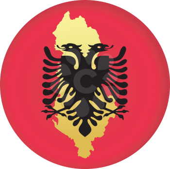 An illustration with button in national colours of Albania