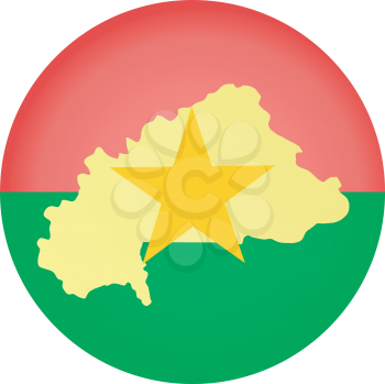 An illustration with button in national colours of Burkina Faso