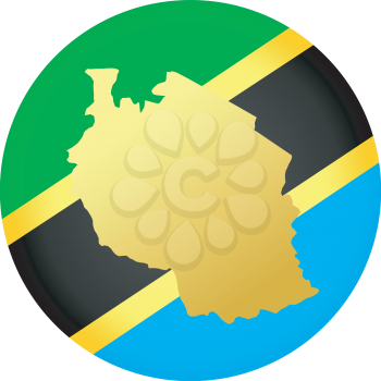 An illustration with button in national colours of Tanzania