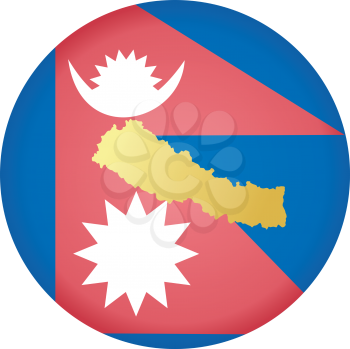 An illustration with button in national colours of Nepal