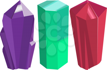 A colored set of the natural crystals