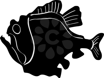 silhouette of the hatchetfish on white background