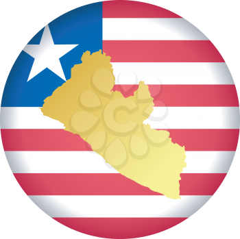An illustration with button in national colours of Liberia