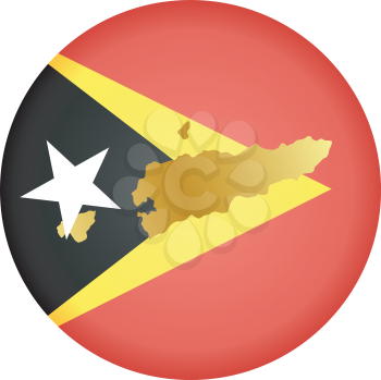 An illustration with button in national colours of East Timor