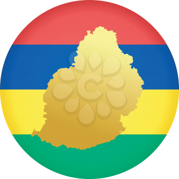 An illustration with button in national colours of Mauritius