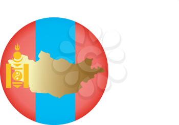 An illustration with button in national colours of Mongolia