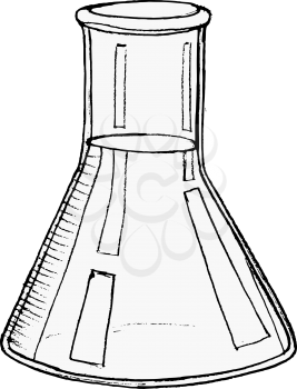 Hand drawn illustration of a test tube with liquid