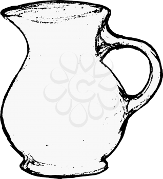 Hand drawn, vector, sketch illustration of pot