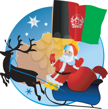 Santa Claus with flag of Afghanistan