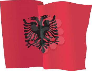 vector illustration of national flag of Albania