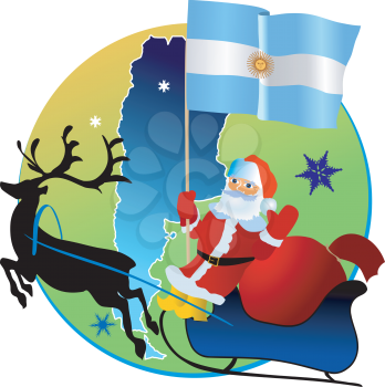 Santa Claus with flag of Argentina