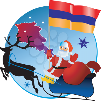 Santa Claus with flag of Armenia
