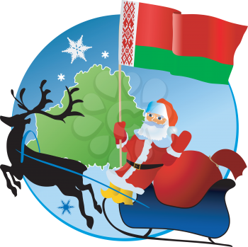 Santa Claus with flag of Belarus