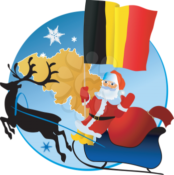 Santa Claus with flag of Belgium