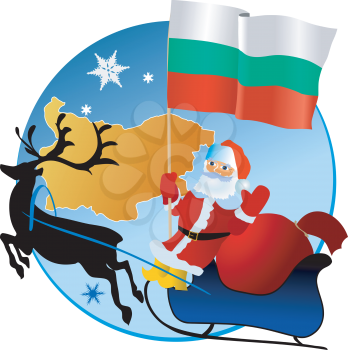 Santa Claus with flag of Bulgaria
