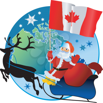 Santa Claus with flag of Canada