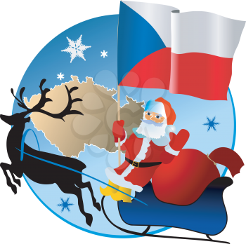 Santa Claus with flag of Czech Republic