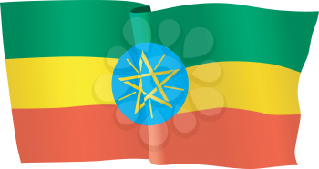 vector illustration of national flag of Ethiopia