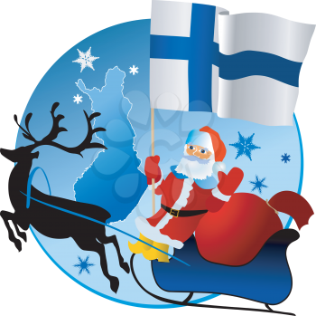 Santa Claus with flag of Finland