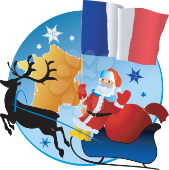 Santa Claus with flag of France