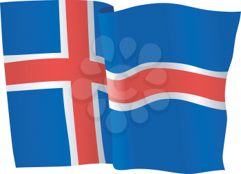 vector illustration of national flag of Iceland