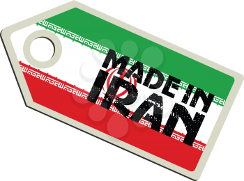 vector illustration of label with flag of Iran