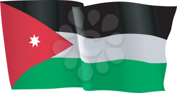 vector illustration of national flag of Jordan