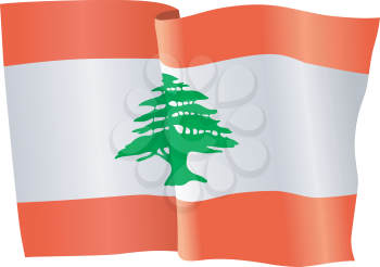 vector illustration of national flag of Lebanon